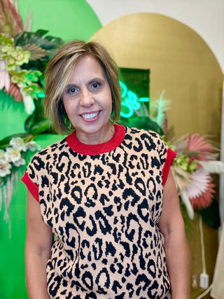 Leopard Sweater Vest