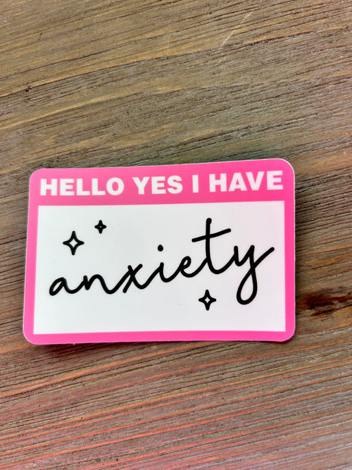 Anxiety Name Tag Sticker