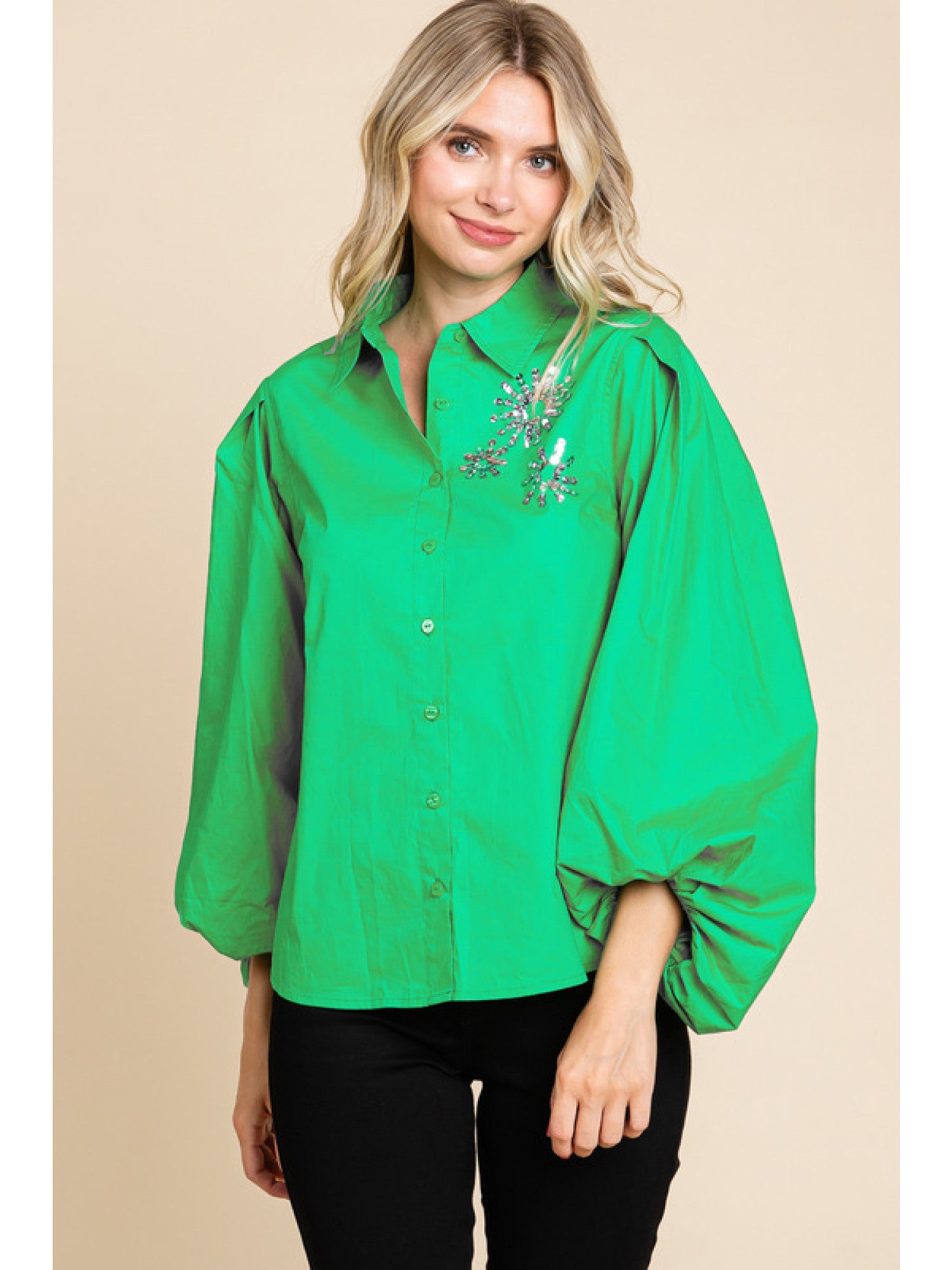 kelly green blouse