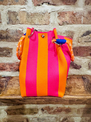 Orange & Magenta Boho Clutch
