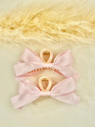 Pink Bow Clips