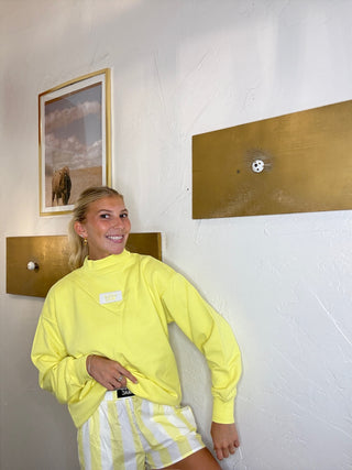 Lulu Mac Mock Neck Sweatshirt - Yellow
