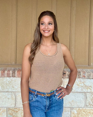 Becca Brown Woven Top