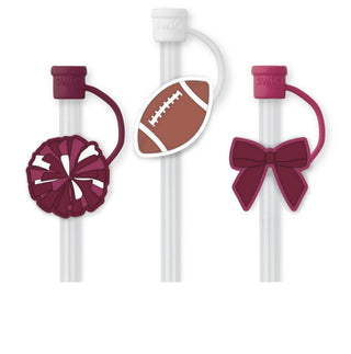 We've Got Spirit Maroon Straw Topper Set
