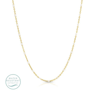 Gold and White Dainty Necklace