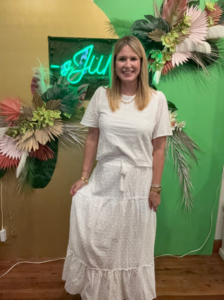 Rita White Eyelet Set
