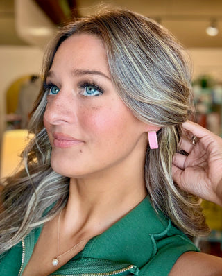 Color Coded Hoop Earrings - Pink