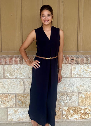 Lana Black Woven Dress