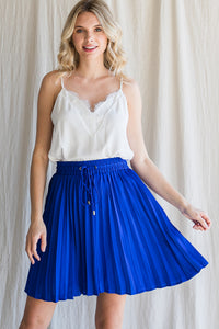 Royal Blue Pleated Skirt