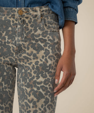 Bailey Leopard High Rise Ankle Flare Jean