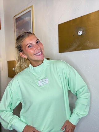 Lulu Mac Mock Neck Sweatshirt - Mint