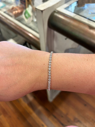 Silver Pulley Tennis Bracelet