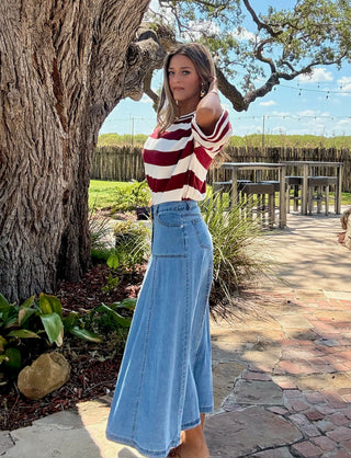 Carrie Denim Maxi Skirt