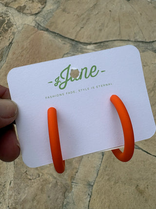 Orange Loop Earring