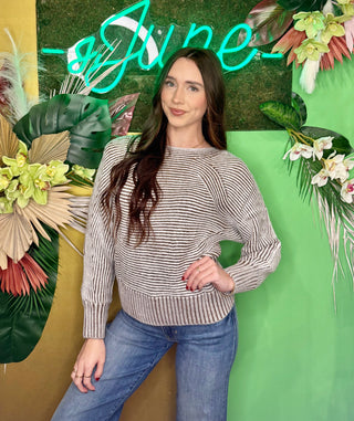 Coffee Ribbed Sweater