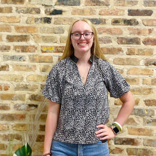 B&W Leopard Blouse