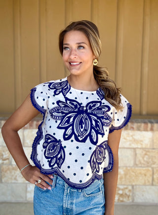 Sally Statement Polka Dot Blouse