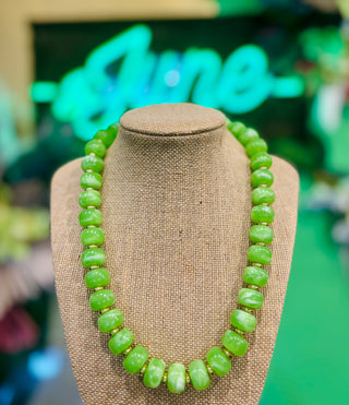 Capri Beaded Necklace - Light Green