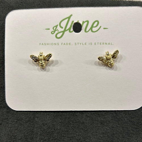 Gold Bee Earring Studs