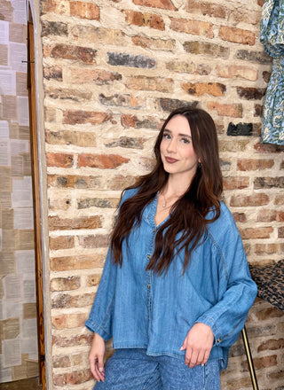 Jackie Denim Button UP