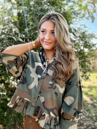 Whitley Camo Button Down