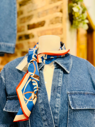 Blue Stirrup Loop Scarf