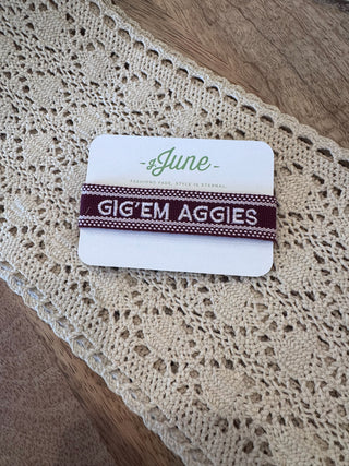 Gig 'Em Woven Tassel Bracelet