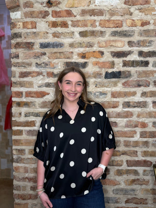 Priscilla Polka Dot Blouse