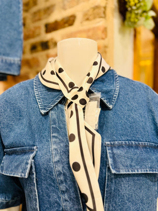 White Dots Loop Scarf