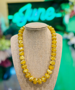 Capri Beaded Necklace - Mustard
