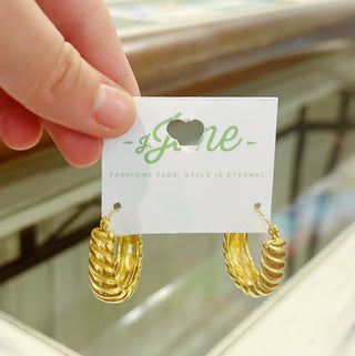 Gold Maeve Hoops - Waterproof