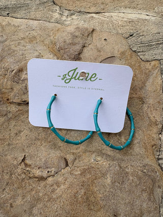 Brandi Bamboo Turquoise Hoop