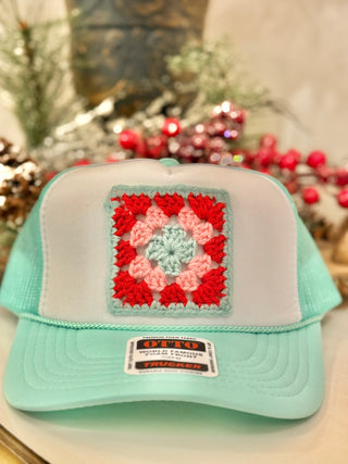 Granny Square Trucker Hat