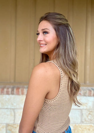 Becca Brown Woven Top