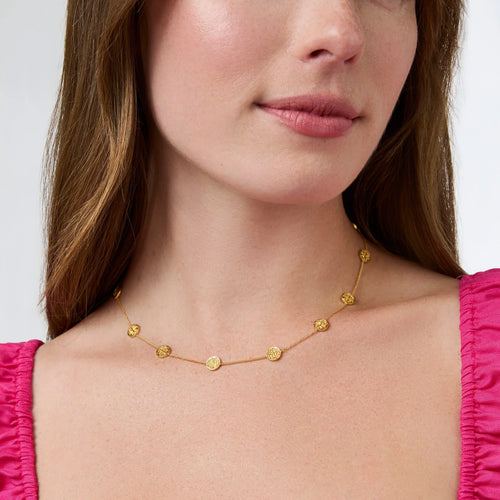 Julie Vos Valencia Delicate Gold Station Necklace
