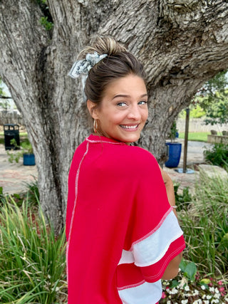 Ruby Red Striped Top