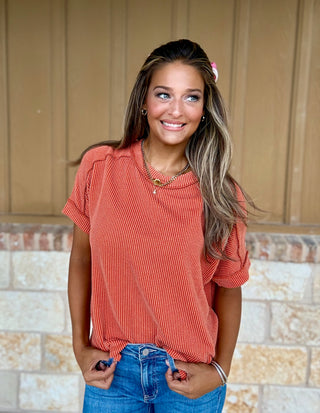 Burnt Orange Oversized Tee