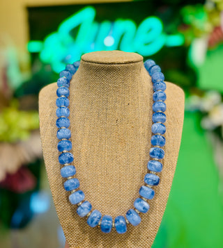 Capri Beaded Necklace - Sky Blue