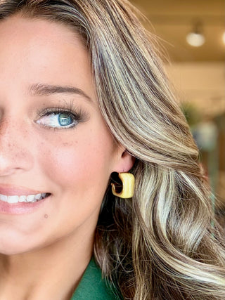 Color Coded Hoop Earrings - Yellow