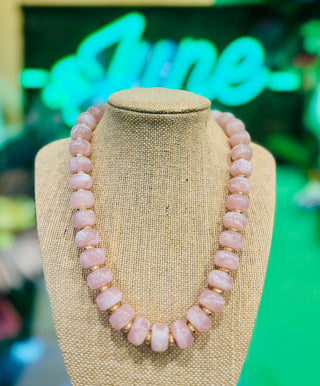 Capri Beaded Necklace - Light Pink