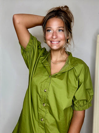 Amelia Olive Dress