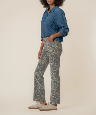Bailey Leopard High Rise Ankle Flare Jean