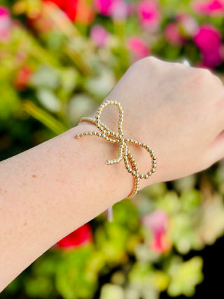 Beaded Gold Bow Bracelet