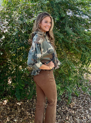 Pecan Kelsey High Rise Ankle Jean