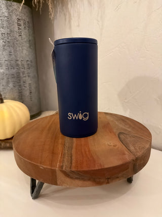 Swig Matte Navy Skinny Can Cooler 12oz
