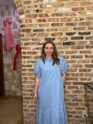 Baby Blue Eyelet Dress