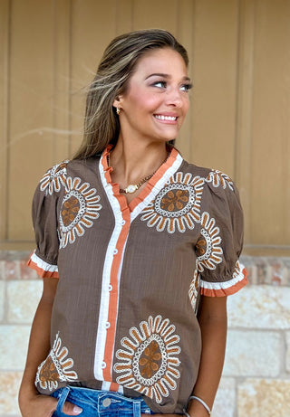 Autumn Embroidered Blouse