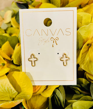 Open Cross Stud Earrings