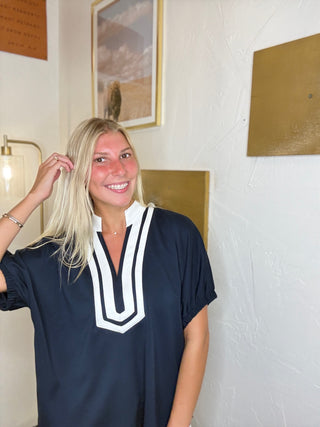 Monica Navy Top