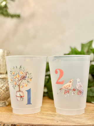 12 Days of Christmas Plastic Cups